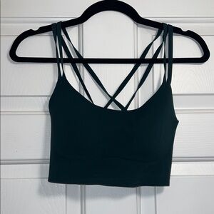 Aerie Offline Dark Green Strappy Crop Top Bra